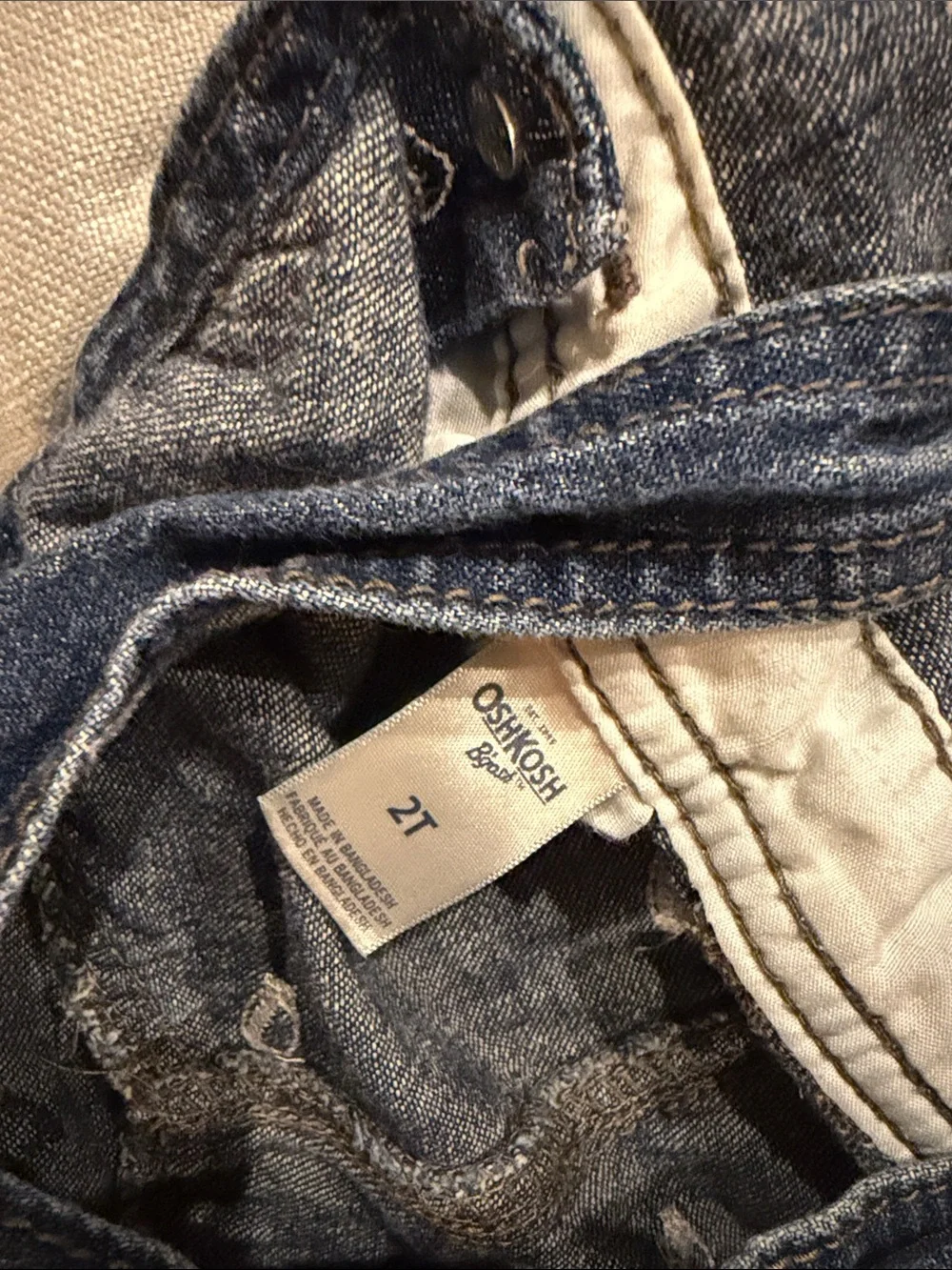 OshKosh B'gosh Dark Blue Football Pattern Denim Overalls